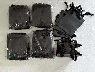 46 Small Paper Gift Bags Black NEW