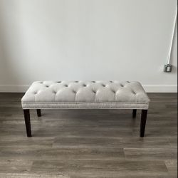 Grey Suede Sofa Bench