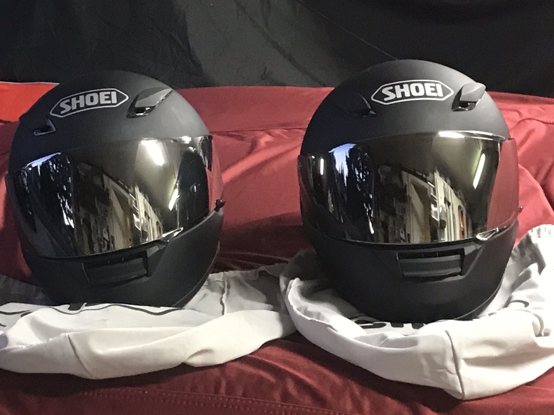 Pair of Shoei RF1100 Full Face Motorcycle Helmets