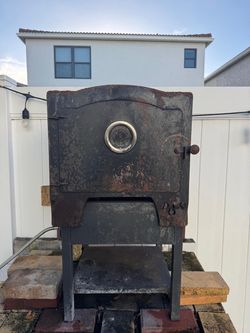 Vintage Cast Iron Wood-Fired Outdoor Oven