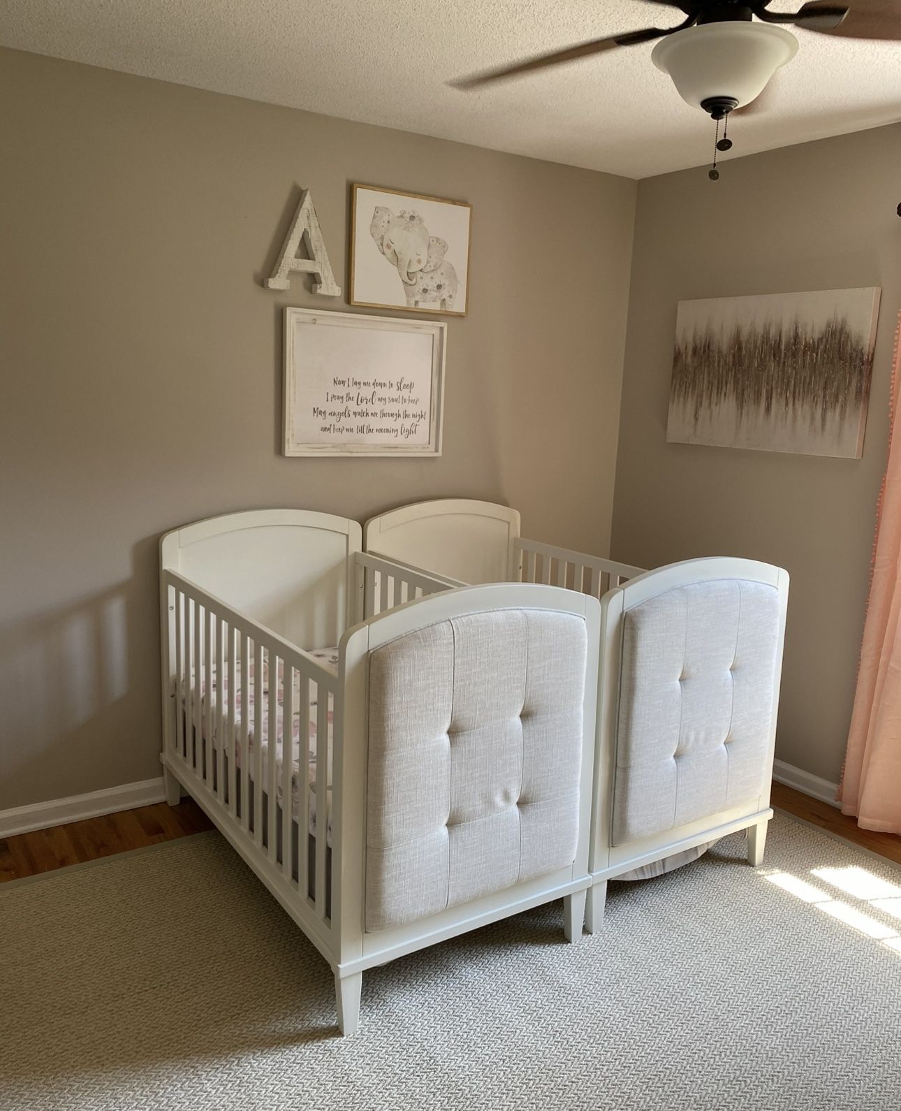 (2) Baby Relax 3-in-1 Convertible cribs W/ Mattresses
