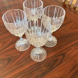 Set of 4 Vintage Mikasa Park Lane Crystal Wine  Glasses