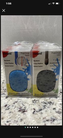 2 x DreamGear-PopDrop Bluetooth Speaker + Speaker Phone Blueber