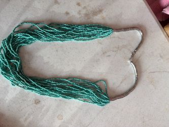 Turquoise Multi-Strand Seed Bead Necklace