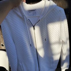 Mens White Express Hoodie 