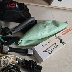 Fitness Workout Bundle Resistance Bar Bands Dumbbell Rope Used Excellent