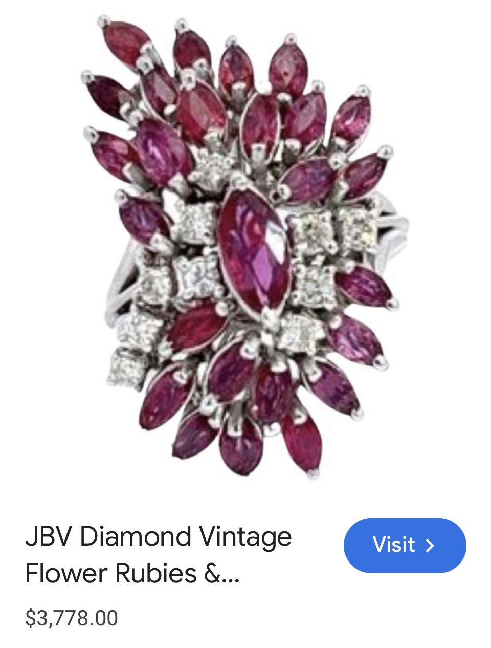 Absolutely Beautiful Natural Ruby & Diamond Clustet