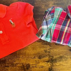 Lot of 2 Ralph Lauren Romper And Bodysuit Size 6-9 Months