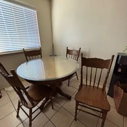 FREE FREE. Dining set (table with glass top + 4 chairs)