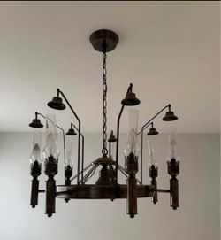8-light brass chandelier