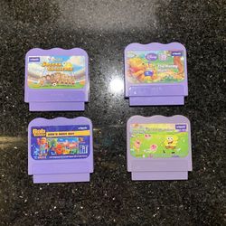 4 VTech VSmile Games: Soccer Challenge, Winnie the Pooh, Bob Builder & SpongeBob
