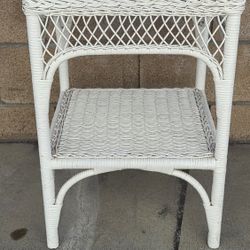 White Wicker Table