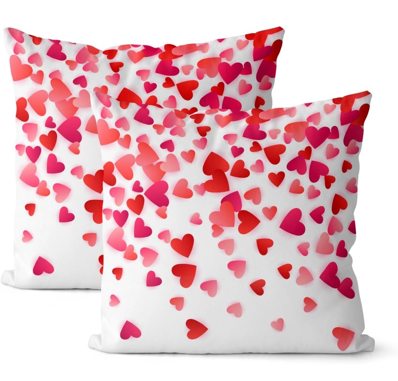 Valentines Day Pillow Covers 18x18 Set of 2 18" x 18" (Pack of 2) Pink Red