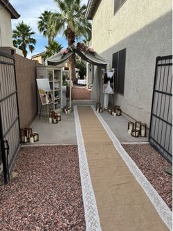 Burlap and lace 50' runner