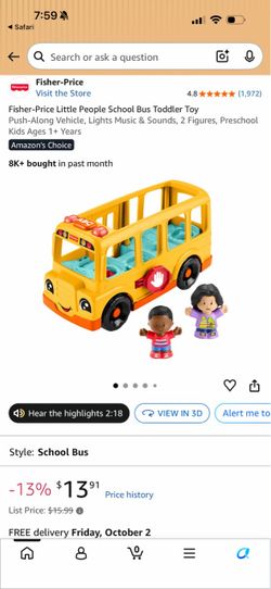 Fisher-Price Little People School Bus Toddler Toy