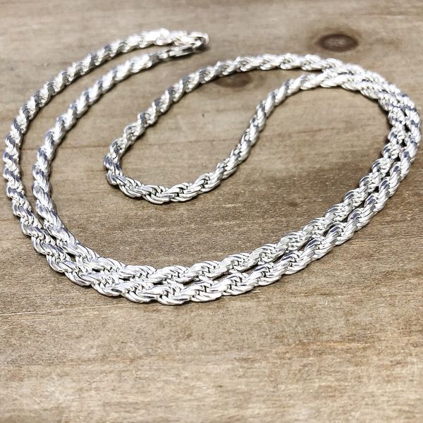 Men’s 4.25mm SOLID sterling silver Rope chain -30” for Sale in ...