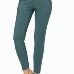 Women’s Slim Fit Scuba Trousers with Gold Button Size Small 