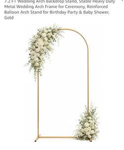 NEW 7.2 FT Gold Metal Wedding Arch Backdrop Stand