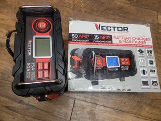 Vector 15 Amp Automatic 12V Battery Charger with 50 Amp Engine Start and Alternator Check