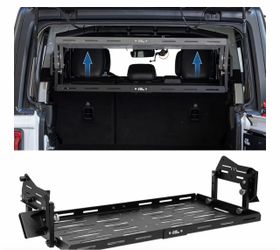 Adjustable rear cargo rack for wrangler hardtop 4 door