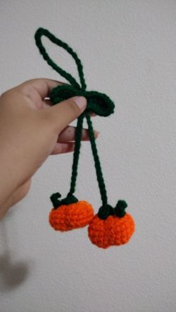 Handmade Crochet Pumpkin Bag car hanger
