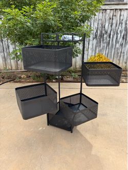 5 Tier Rolling Storage Cart, Metal Mesh Rolling Cart Organizer