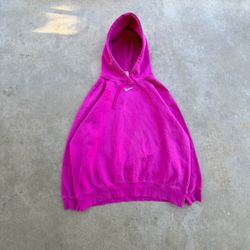 Y2K  Nike Center Swoosh Pullover Hoodie Pink