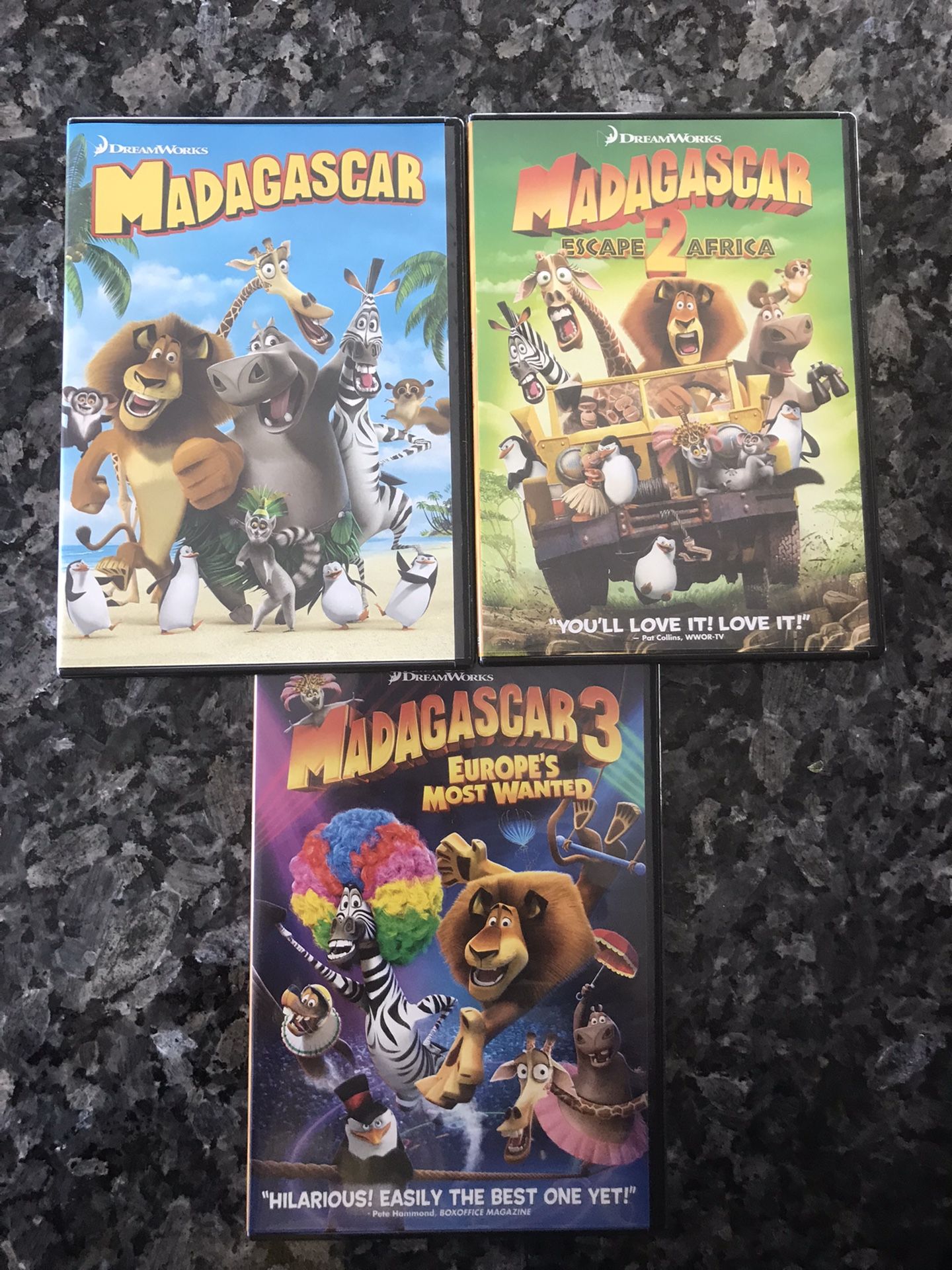 Madagascar Film Complete Collection Bluray Disney Marvel DC Harry Potter The Star Wars movies Bluray 3D and dvd collectibles New collection