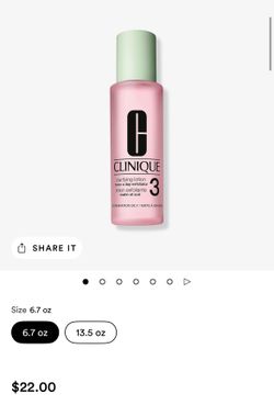 BRAND NEW CLINIQUE clarifying lotion 3 (combination oily) 200ml/6.7oz