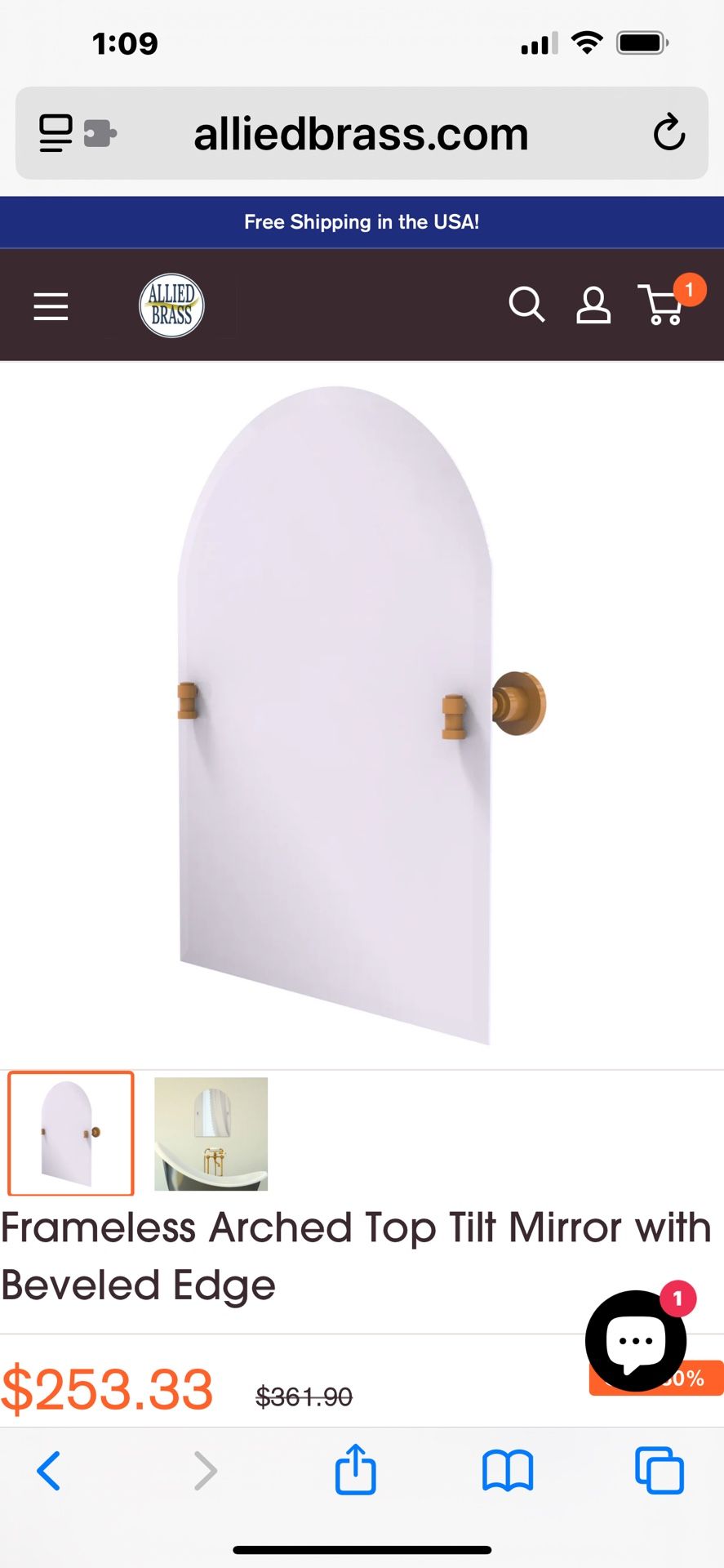 Allied Brass Tilted Mirror