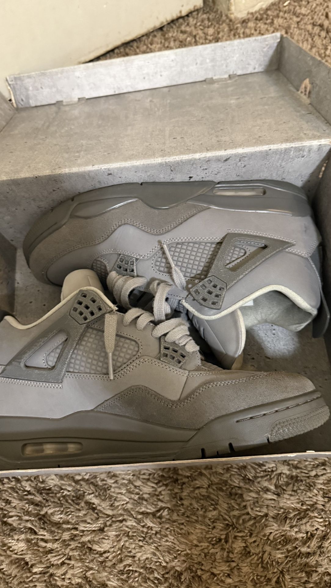 Gray Jordan 4s New Worn 2 Times 