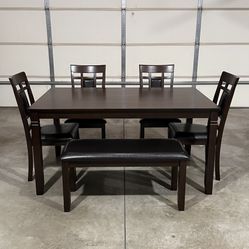 New 6 Piece Dining Set - Table and Chairs and Bench (Can Deliver)