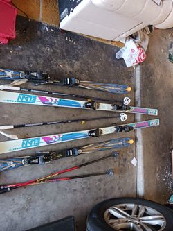 Skis 2 Sets With Poles