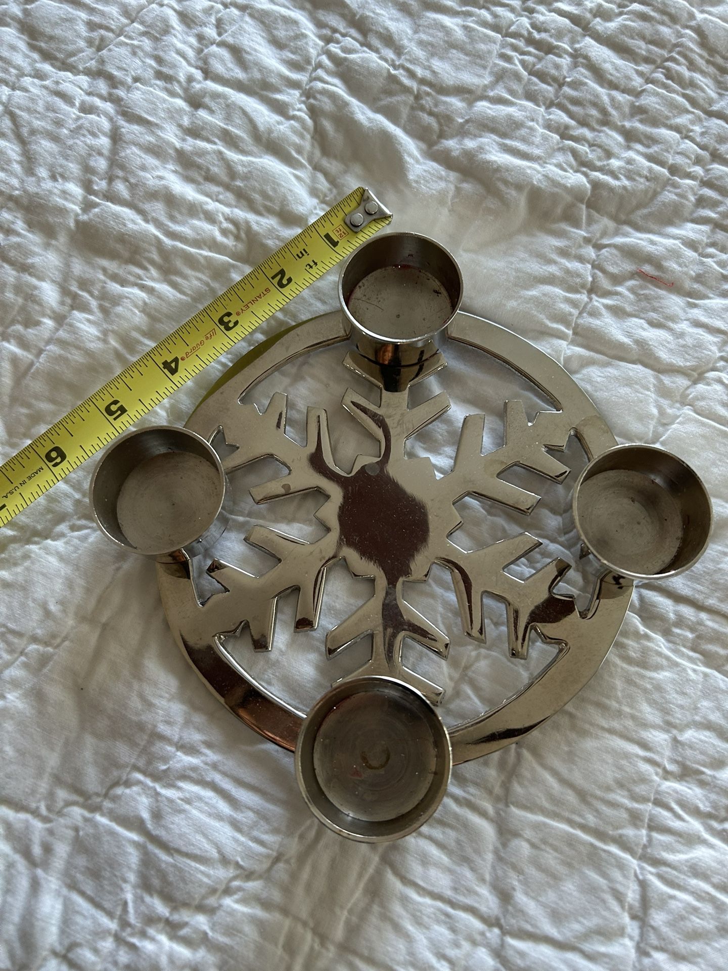 Christmas Snowflake Candle Holder Advent Wreath For Tea Light Candles