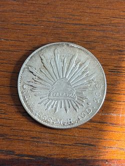 1886 Mexican 8 reale coin