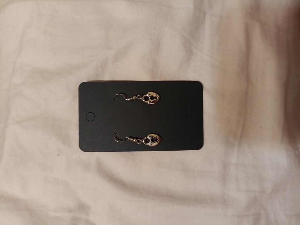Sliver Heart Lock Earrings