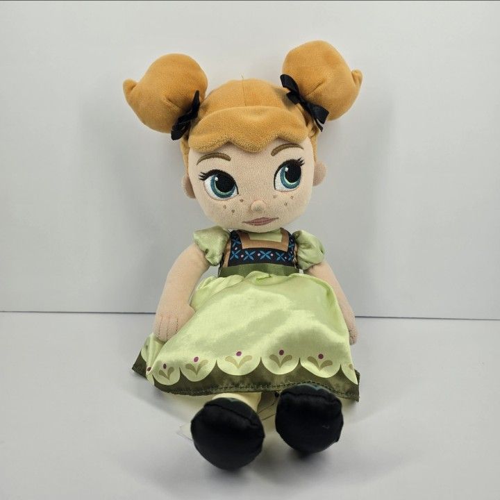 Disney Parks Store Animators Collection Frozen Anna Plush Stuffed Doll 13" Green