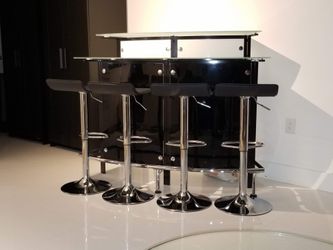 Coaster Keystone Modern Home Bar Cabinet – Glass & Chrome