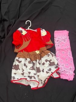Cow Girl Costume Size Small 4-6
