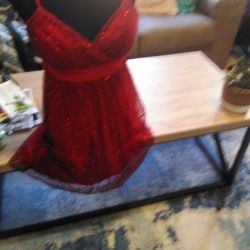 Dress Red Sz 7 Juniors. Sequins
