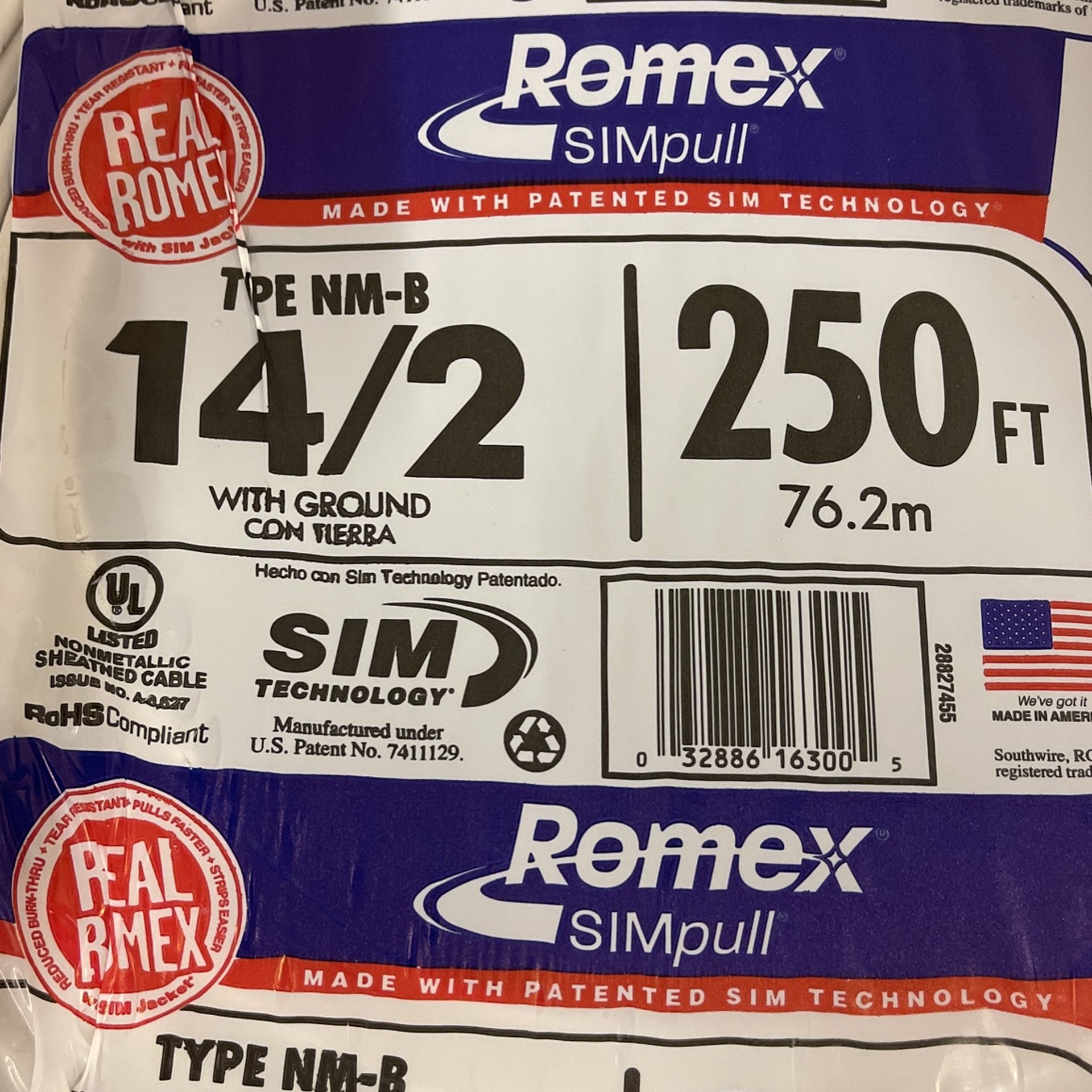 12/2, 14/3, And 14/2 Romex Wire 80$ Per Roll