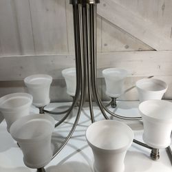 8 Light brushed nickel chandelier