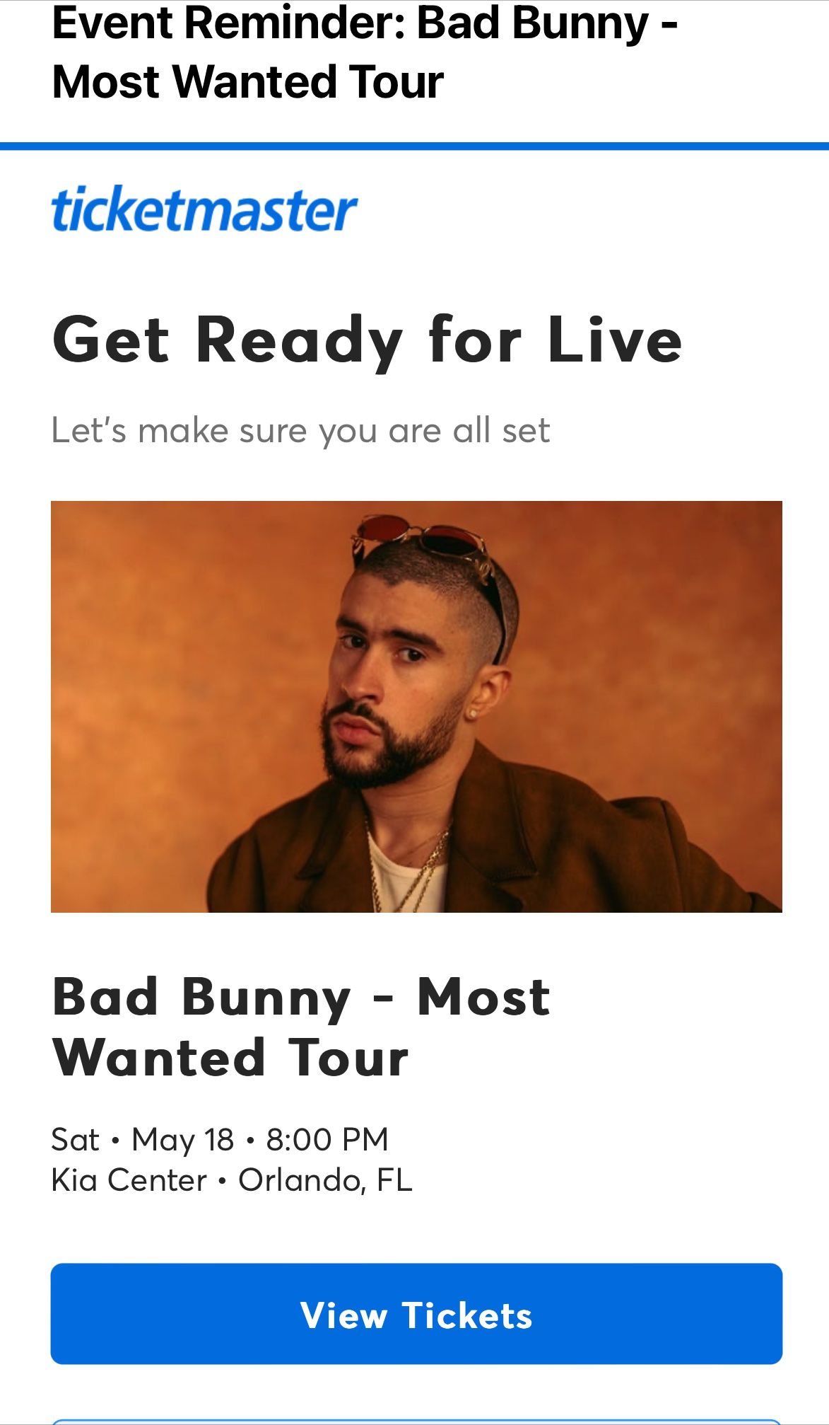 Bad Bunny Concert - Orlando May 18th
