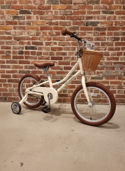 NEW RETROSPEC BEAUMONT MINI 16 EGGSHELL STEP THRU SINGLE SPEED GIRLS KIDS YOUTH BIKE WITH TRAINING WHEELS