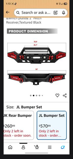 Jeep wrangler bumpers
