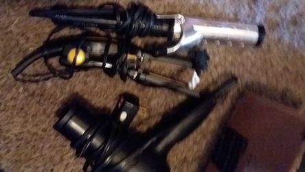 Hairdryer, flat iron, curling iron