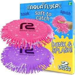 Beach Flying Disc Pool Toy: 2 Pack Water Discs for Kids - Soaks The Target On Impact - Best Outdoor Swimming Pool Toys for Kids - Fun Beach Games & So