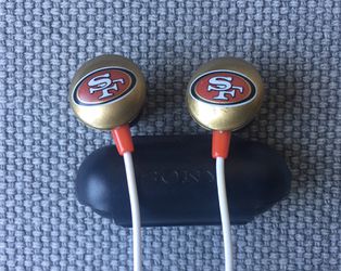 49er earbuds w/ replacement earpads AND older Apple headphones w/ mic