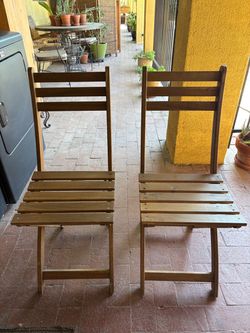Folding IKEA Wood Chairs