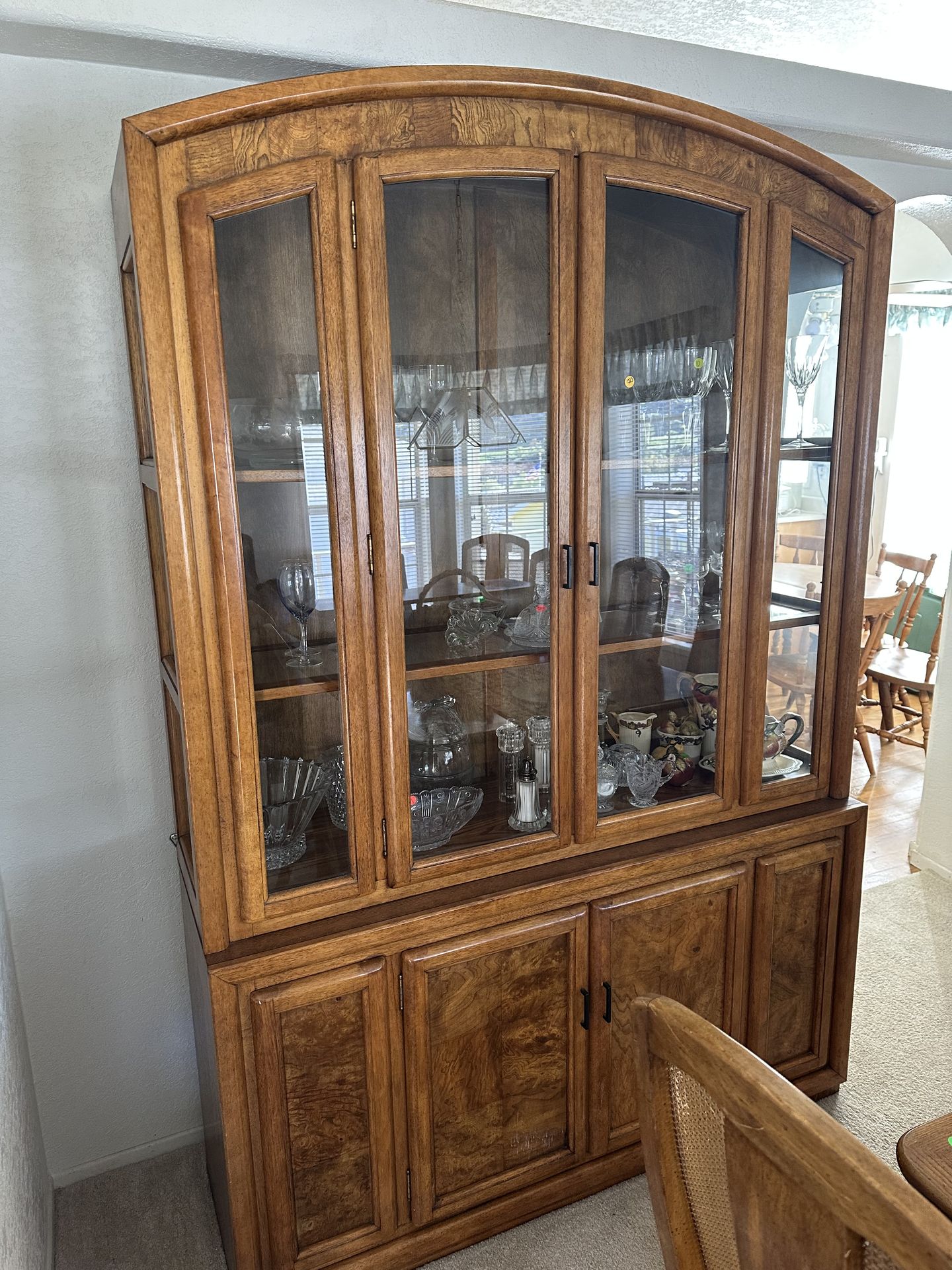 Dining room table and hutch